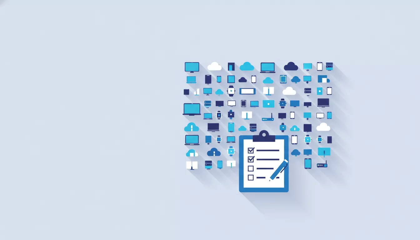 Illustration d'un tableau d'inventaire d'équipements informatiques