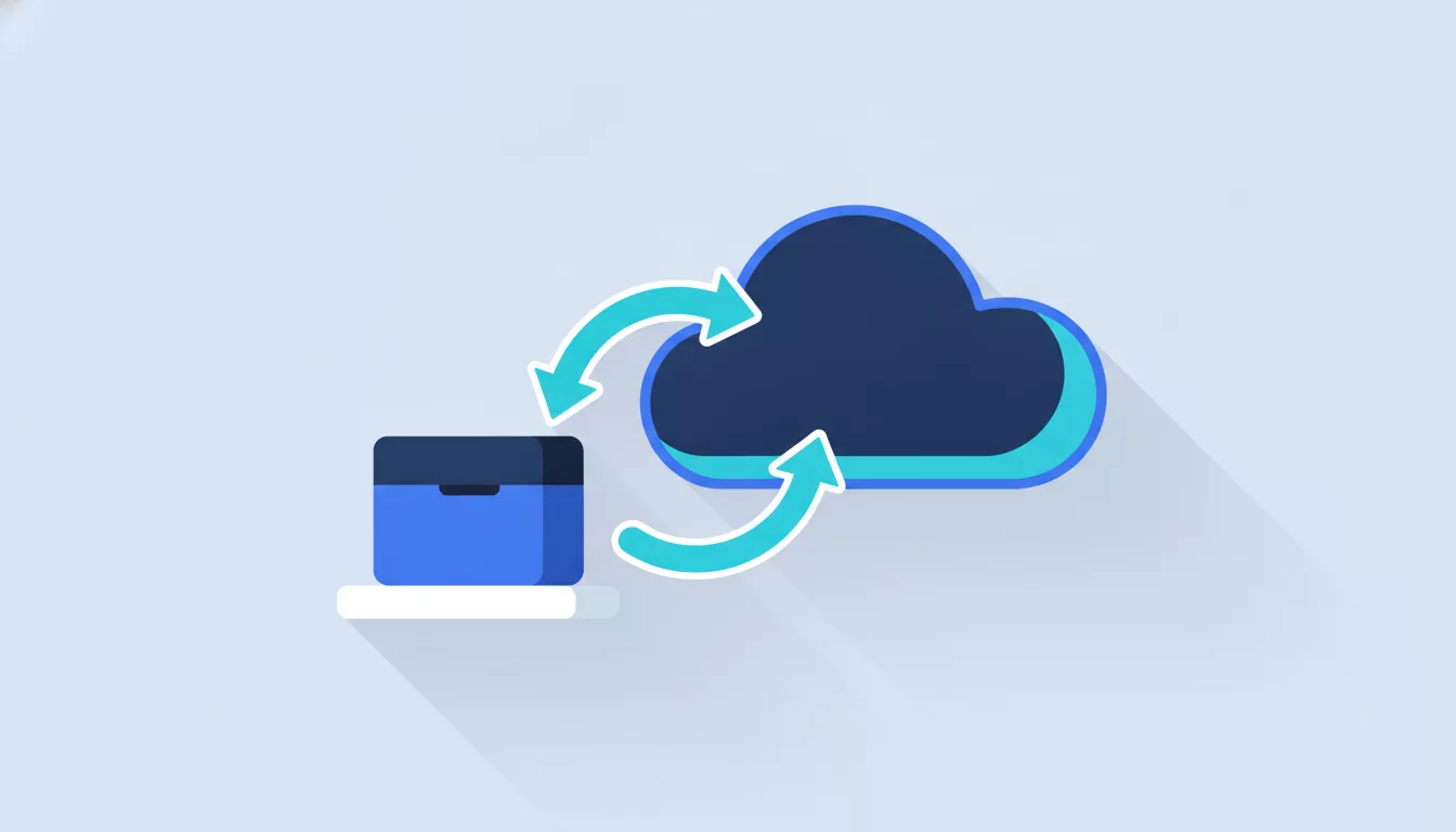 Illustration d'un boîtier de stockage local et d'un nuage de données